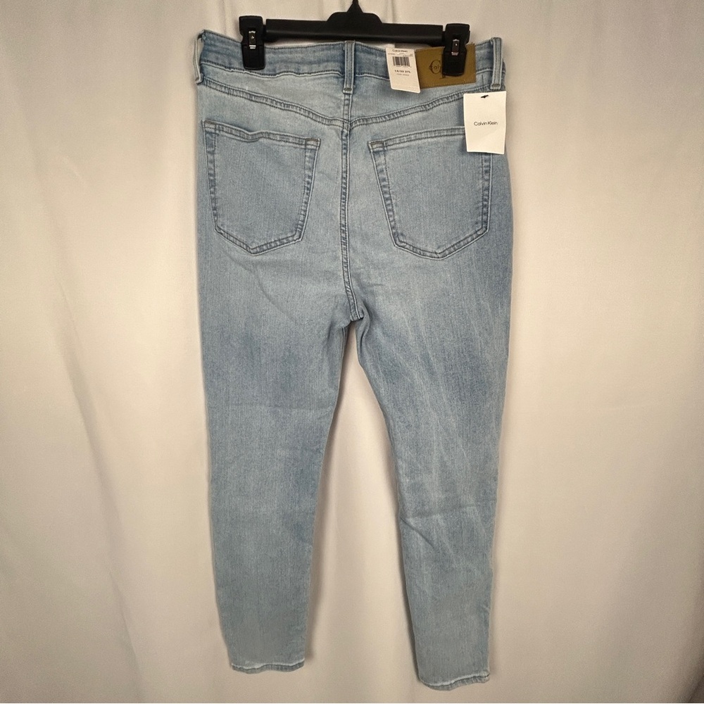 NEW Calvin Klein Light Wash Blue High Rise Skinny Ankle Jeans Denim Size 32 - Picture 4 of 12